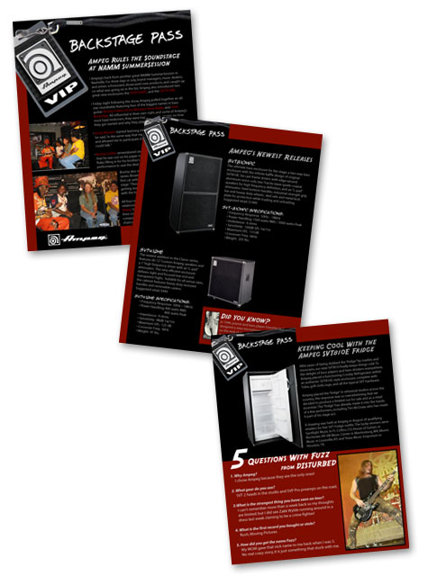 Ampeg Backstage Pass Newsletter